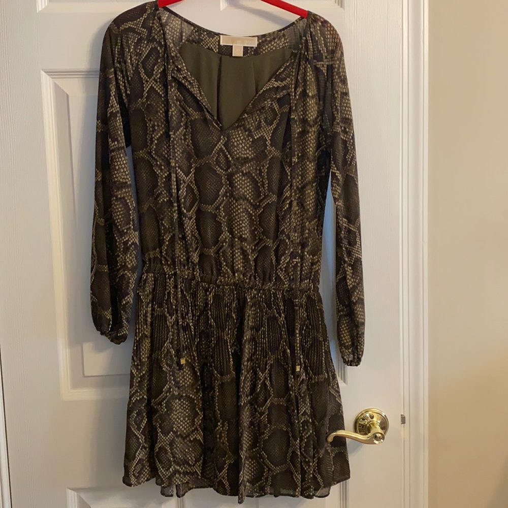 Michael Kors Green Printed Dress